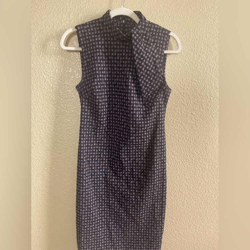 Calvin Klein Black and Cream Sheath Dress
